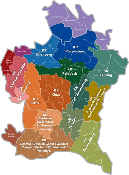 Die Kleinregionen im Steirischen Vulkanland